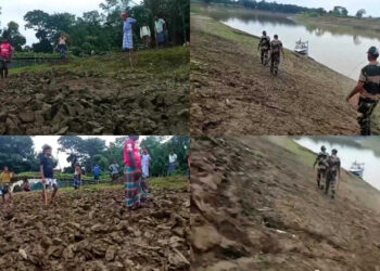 বাংলাদেশে ঢুকে স্থাপনা ভাঙচুর, স্থানীয়দের প্রতিরোধে পিছু হটল বিএসএফ