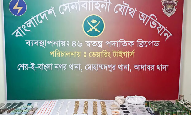 মোহাম্মদপুরের জেনেভা ক্যাম্পে গভীর রাতে সেনা অভিযান, বিপুল বিস্ফোরক ও মাদক উদ্ধার