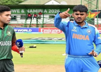 অনূর্ধ্ব ১৯ বিশ্বকাপ ম্যাচে টসে হাত মেলানো হয়নি, পরে খেলাশেষে সৌজন্য বিনিময়