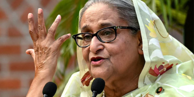 ভারত থেকে প্রথম ভাষণে অন্তর্বর্তী সরকারকে আক্রমণ শেখ হাসিনা