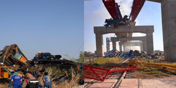 থাইল্যান্ডের উত্তর-পূর্বাঞ্চলে ট্রেনে নির্মাণক্রেন পড়ে অন্তত ২২ জন নিহত