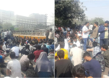 নির্বাচন কমিশন কার্যালয়ের সামনে বসে পড়লো ছাত্রদল