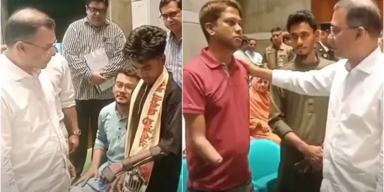 সংসদে আহত জুলাই যোদ্ধাদের সঙ্গে প্রধানমন্ত্রী, জানালেন সহমর্মিতা