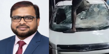 নেত্রকোনায় জামায়াতের এমপির গাড়িতে হামলা-ভাঙচুর