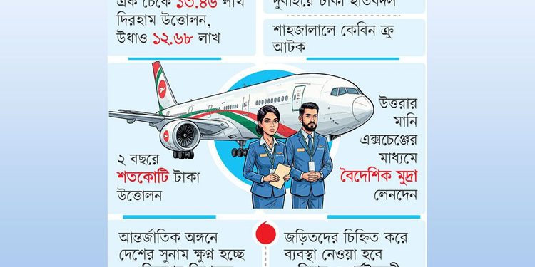 দুবাইয়ে এক চেকে পৌনে ১০ লাখ দিরহাম পাচার, বিমানে শতকোটি টাকার হুন্ডি কেলেঙ্কারি